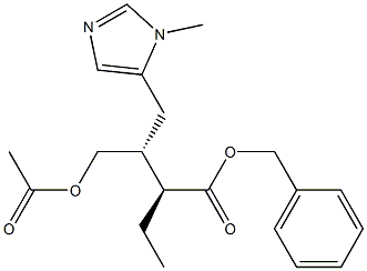 (2S,3R)-2-Ethyl-3-(acetoxymethyl)-4-(1-methyl-1H-imidazol-5-yl)butanoic acid benzyl ester Structure