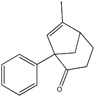 1-Phenyl-6-methylbicyclo[3.2.1]oct-6-en-2-one Struktur