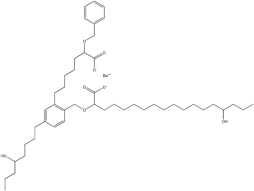 Bis(2-benzyloxy-15-hydroxystearic acid)barium salt Structure