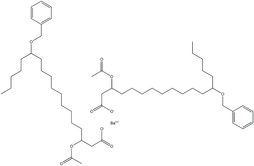 Bis(13-benzyloxy-3-acetyloxystearic acid)barium salt Structure