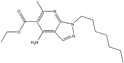 1-Heptyl-4-amino-6-methyl-1H-pyrazolo[3,4-b]pyridine-5-carboxylic acid ethyl ester Structure
