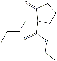 1-[(E)-2-Butenyl]-2-oxocyclopentanecarboxylic acid ethyl ester Struktur