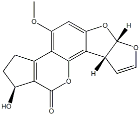 (1S,6aS,9aR)-2,3,6a,9a-Tetrahydro-1-hydroxy-4-methoxycyclopenta[c]furo[3',2':4,5]furo[2,3-h][1]benzopyran-11(1H)-one Structure