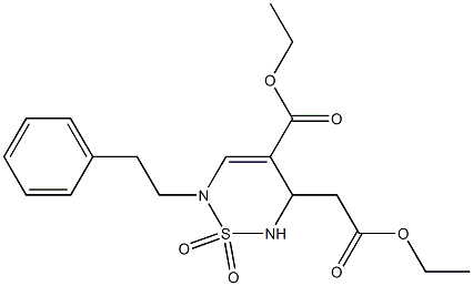 (2-Phenethyl-4-ethoxycarbonyl-5,6-dihydro-2H-1,2,6-thiadiazine 1,1-dioxide)-5-ylacetic acid ethyl ester