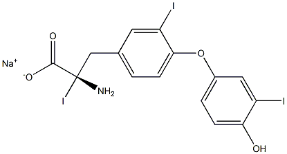 (S)-2-Amino-3-[4-(4-hydroxy-3-iodophenoxy)-3-iodophenyl]-2-iodopropanoic acid sodium salt Struktur