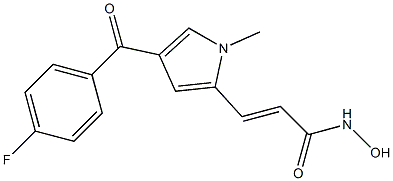 (E)-3-[1-Methyl-4-(4-fluorobenzoyl)-1H-pyrrol-2-yl]-2-propenehydroxamic acid 结构式