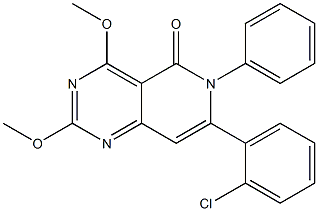 2,4-ジメトキシ-6-フェニル-7-(2-クロロフェニル)ピリド[4,3-d]ピリミジン-5(6H)-オン 化学構造式