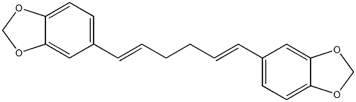 5,5'-[(1E,5E)-1,5-ヘキサジエン-1,6-ジイル]ビス(1,3-ベンゾジオキソール) 化学構造式