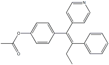 (Z)-2-Phenyl-1-(4-acetoxyphenyl)-1-(4-pyridinyl)-1-butene Structure