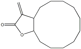 3a,4,5,6,7,8,9,10,11,12,13,13a-Dodecahydro-3-methylenecyclododeca[b]furan-2(3H)-one Struktur