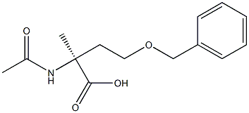 (2S)-2-(アセチルアミノ)-2-メチル-4-(ベンジルオキシ)酪酸 化学構造式