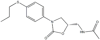 (5S)-5-Acetylaminomethyl-3-(4-propylthiophenyl)oxazolidin-2-one Struktur