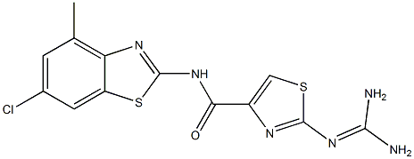 2-(Diaminomethyleneamino)-N-(6-chloro-4-methyl-2-benzothiazolyl)thiazole-4-carboxamide 结构式