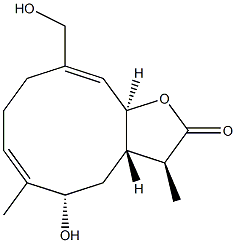 (3S,3aS,5S,6E,10Z,11aS)-3,6-Dimethyl-5-hydroxy-10-(hydroxymethyl)-3a,4,5,8,9,11a-hexahydrocyclodeca[b]furan-2(3H)-one Structure