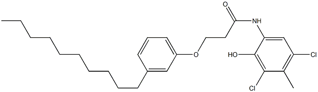 2-[3-(3-Decylphenoxy)propanoylamino]-4,6-dichloro-5-methylphenol Structure
