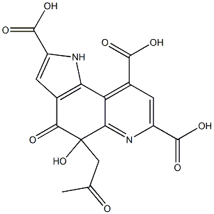 5-Acetonyl-4,5-dihydro-5-hydroxy-4-oxo-1H-pyrrolo[2,3-f]quinoline-2,7,9-tricarboxylic acid Struktur