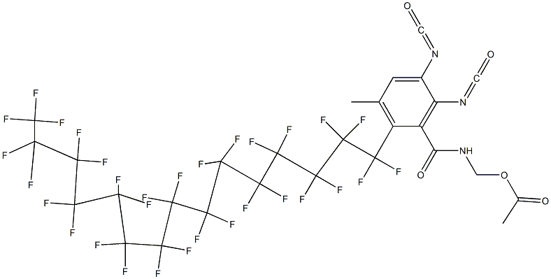 N-(Acetyloxymethyl)-2-(hentriacontafluoropentadecyl)-5,6-diisocyanato-3-methylbenzamide Struktur