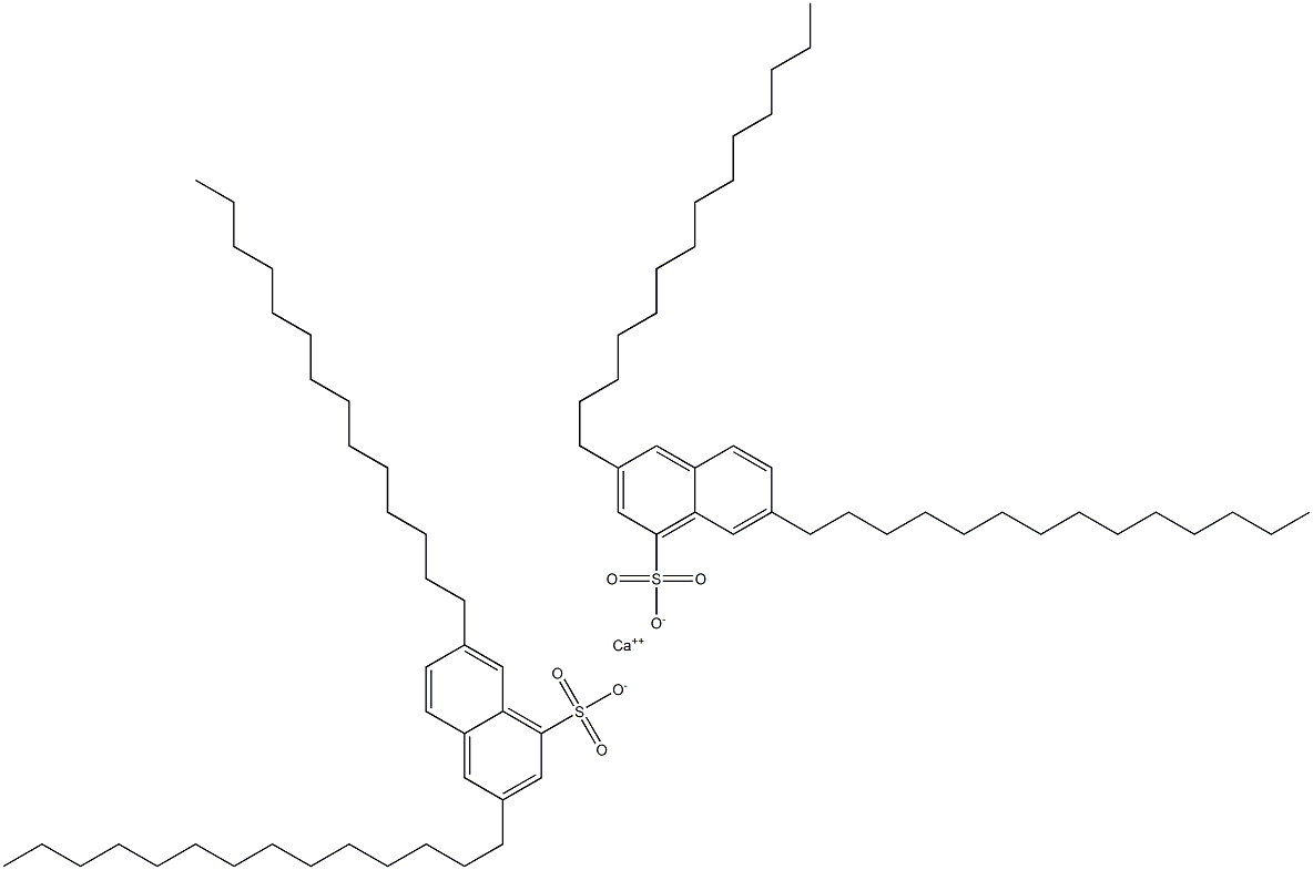 Bis(3,7-ditetradecyl-1-naphthalenesulfonic acid)calcium salt Structure