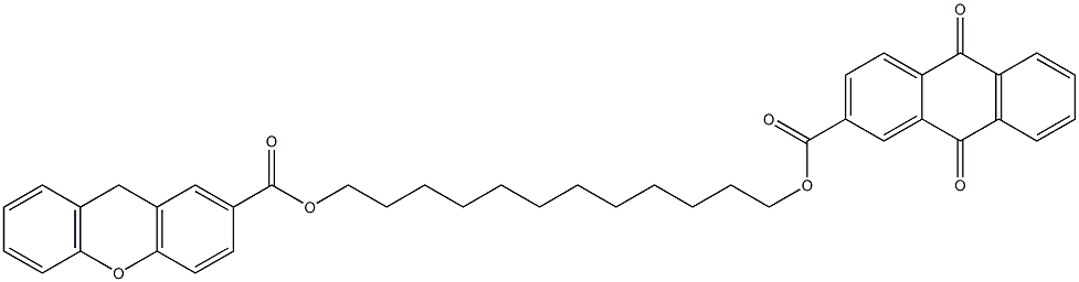 9H-Xanthene-2-carboxylic acid 12-[[[(9,10-dihydro-9,10-dioxoanthracen)-2-yl]carbonyl]oxy]dodecyl ester Structure