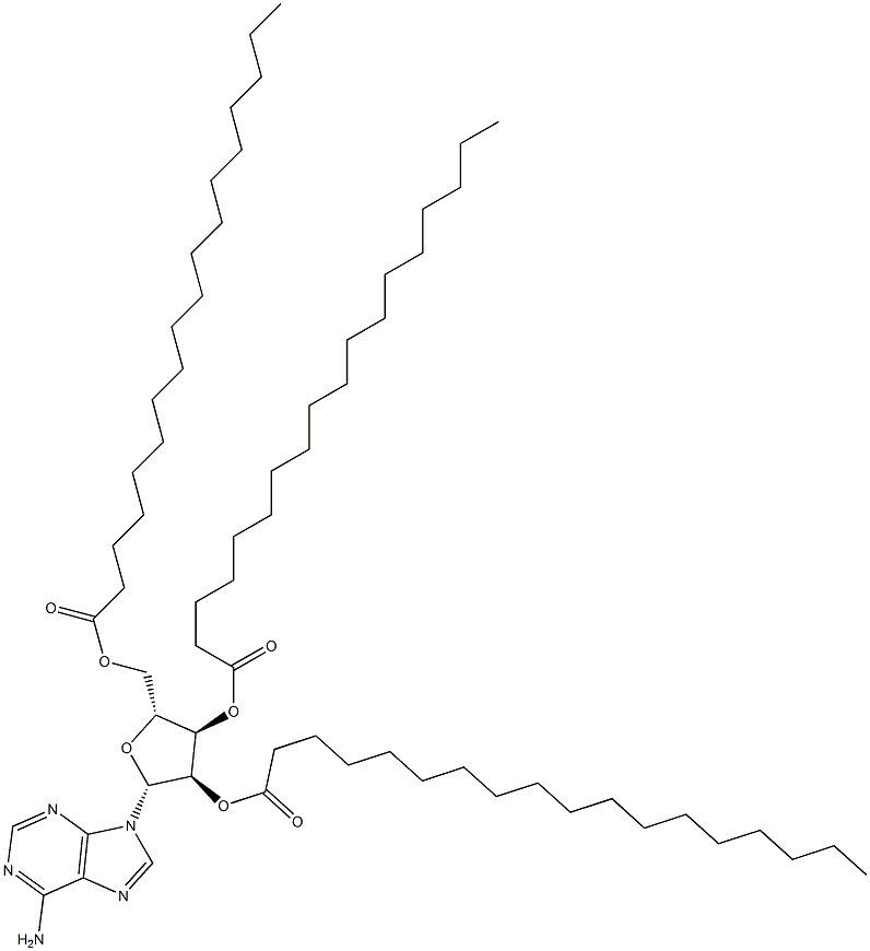 2'-O,3'-O,5'-O-Tris(stearoyl)adenosine Structure