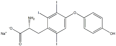 (R)-2-Amino-3-[4-(4-hydroxyphenoxy)-2,3,6-triiodophenyl]propanoic acid sodium salt Structure