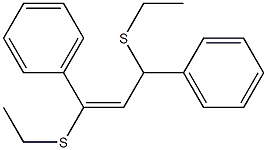 (E)-1,3-Bis(ethylthio)-1,3-diphenyl-1-propene Struktur