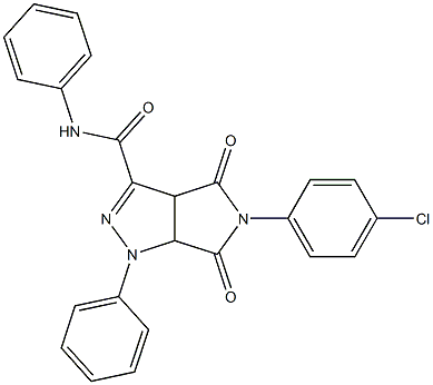 1,3a,4,5,6,6a-Hexahydro-4,6-dioxo-N-phenyl-5-(4-chlorophenyl)-1-(phenyl)pyrrolo[3,4-c]pyrazole-3-carboxamide Structure