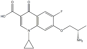 7-[(S)-2-Aminopropoxy]-1-cyclopropyl-6-fluoro-1,4-dihydro-4-oxoquinoline-3-carboxylic acid Struktur