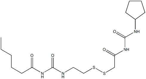 1-Hexanoyl-3-[2-[[(3-cyclopentylureido)carbonylmethyl]dithio]ethyl]urea 结构式