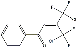 4-クロロ-4,4-ジフルオロ-3-(クロロジフルオロメチル)-1-フェニル-2-ブテン-1-オン 化学構造式