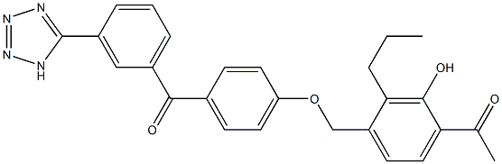 4-(4-Acetyl-3-hydroxy-2-propylbenzyloxy)-3'-(1H-tetrazol-5-yl)benzophenone Structure