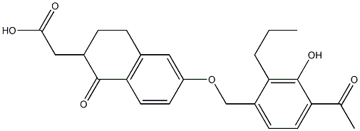 [[6-(4-Acetyl-3-hydroxy-2-propylbenzyloxy)-1,2,3,4-tetrahydro-1-oxonaphthalen]-2-yl]acetic acid Structure