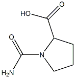 1-カルバモイル-2-ピロリジンカルボン酸 化学構造式