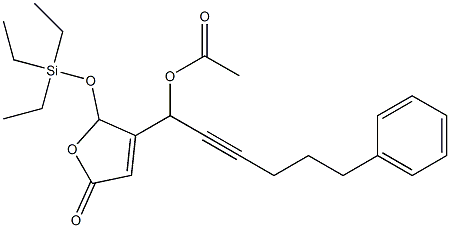 Acetic acid 1-[[2,5-dihydro-5-oxo-2-(triethylsiloxy)furan]-3-yl]-6-phenyl-2-hexynyl ester Struktur