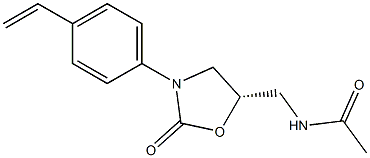 (5S)-5-アセチルアミノメチル-3-[4-エテニルフェニル]オキサゾリジン-2-オン 化学構造式