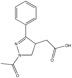 1-Acetyl-3-(phenyl)-4,5-dihydro-1H-pyrazole-4-acetic acid Structure