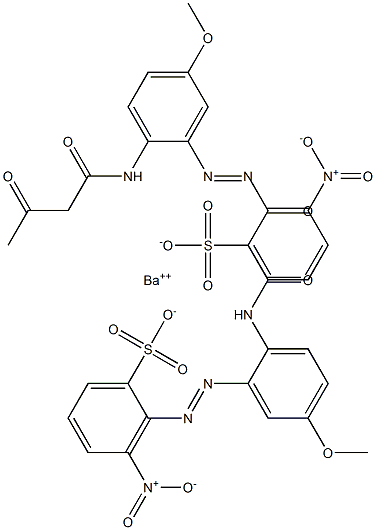 Bis[2-[2-(1,3-dioxobutylamino)-5-methoxyphenylazo]-3-nitrobenzenesulfonic acid]barium salt