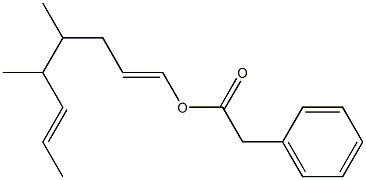 Phenylacetic acid 4,5-dimethyl-1,6-octadienyl ester Struktur