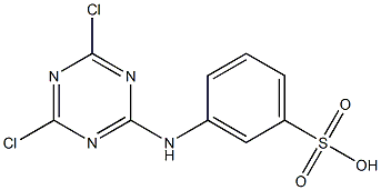 3-[(4,6-ジクロロ-1,3,5-トリアジン-2-イル)アミノ]ベンゼンスルホン酸 化学構造式