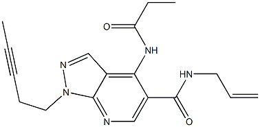 1-(3-Pentynyl)-4-(propionylamino)-N-(2-propenyl)-1H-pyrazolo[3,4-b]pyridine-5-carboxamide