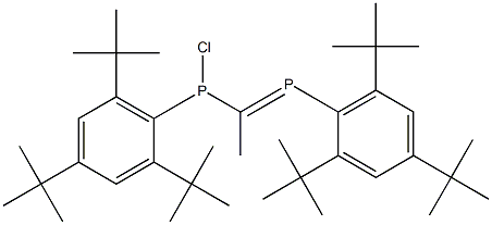 (E)-1,3-ビス[2,4,6-トリ(tert-ブチル)フェニル]-2-メチル-3-クロロ-1,3-ジホスファ-1-プロペン 化学構造式