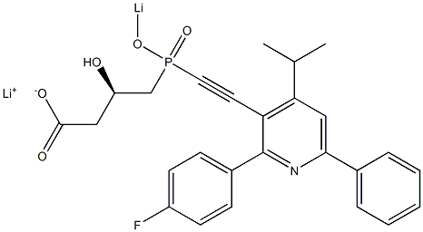(3R)-4-[[[2-(4-Fluorophenyl)-4-isopropyl-6-phenyl-3-pyridinyl]ethynyl]lithiooxyphosphinyl]-3-hydroxybutyric acid lithium salt Struktur