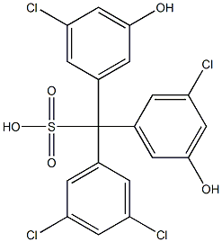 (3,5-ジクロロフェニル)ビス(3-クロロ-5-ヒドロキシフェニル)メタンスルホン酸 化学構造式