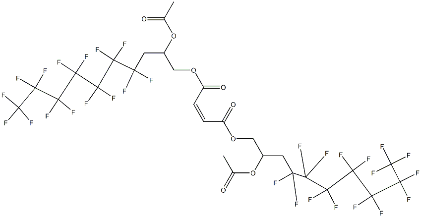 Maleic acid bis(2-acetyloxy-4,4,5,5,6,6,7,7,8,8,9,9,10,10,10-pentadecafluorodecyl) ester Structure