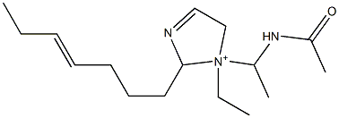 1-[1-(Acetylamino)ethyl]-1-ethyl-2-(4-heptenyl)-3-imidazoline-1-ium 结构式