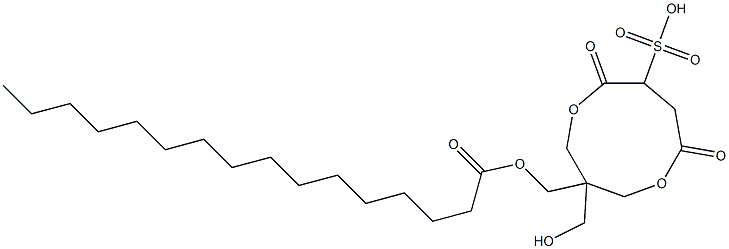 Palmitic acid [1-(hydroxymethyl)-4,7-dioxo-6-sulfo-3,8-dioxacyclononan-1-yl]methyl ester Struktur