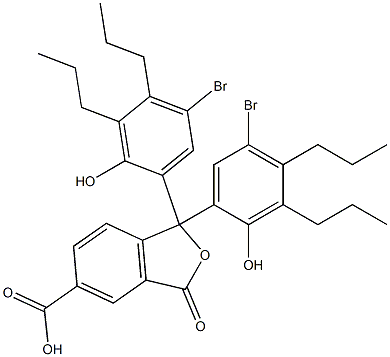 1,1-Bis(5-bromo-2-hydroxy-3,4-dipropylphenyl)-1,3-dihydro-3-oxoisobenzofuran-5-carboxylic acid Structure