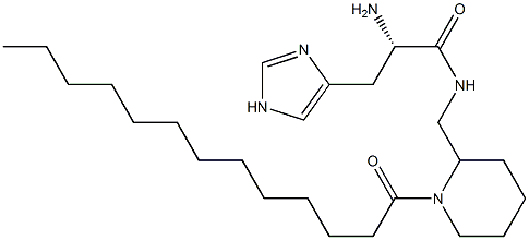 (2S)-2-Amino-N-[(1-tridecanoyl-2-piperidinyl)methyl]-3-(1H-imidazol-4-yl)propanamide Struktur