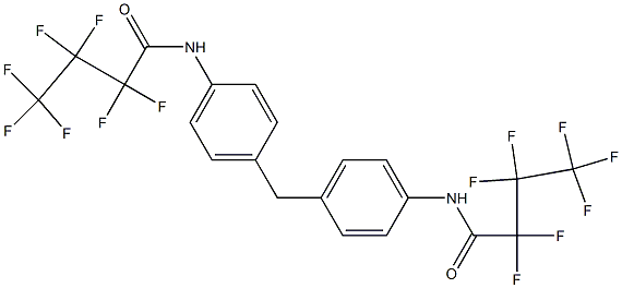 N,N'-[メチレンビス(1,4-フェニレン)]ビス(ヘプタフルオロブチルアミド) 化学構造式