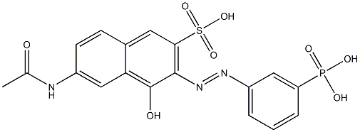 6-(Acetylamino)-4-hydroxy-3-[(3-phosphonophenyl)azo]-2-naphthalenesulfonic acid Structure